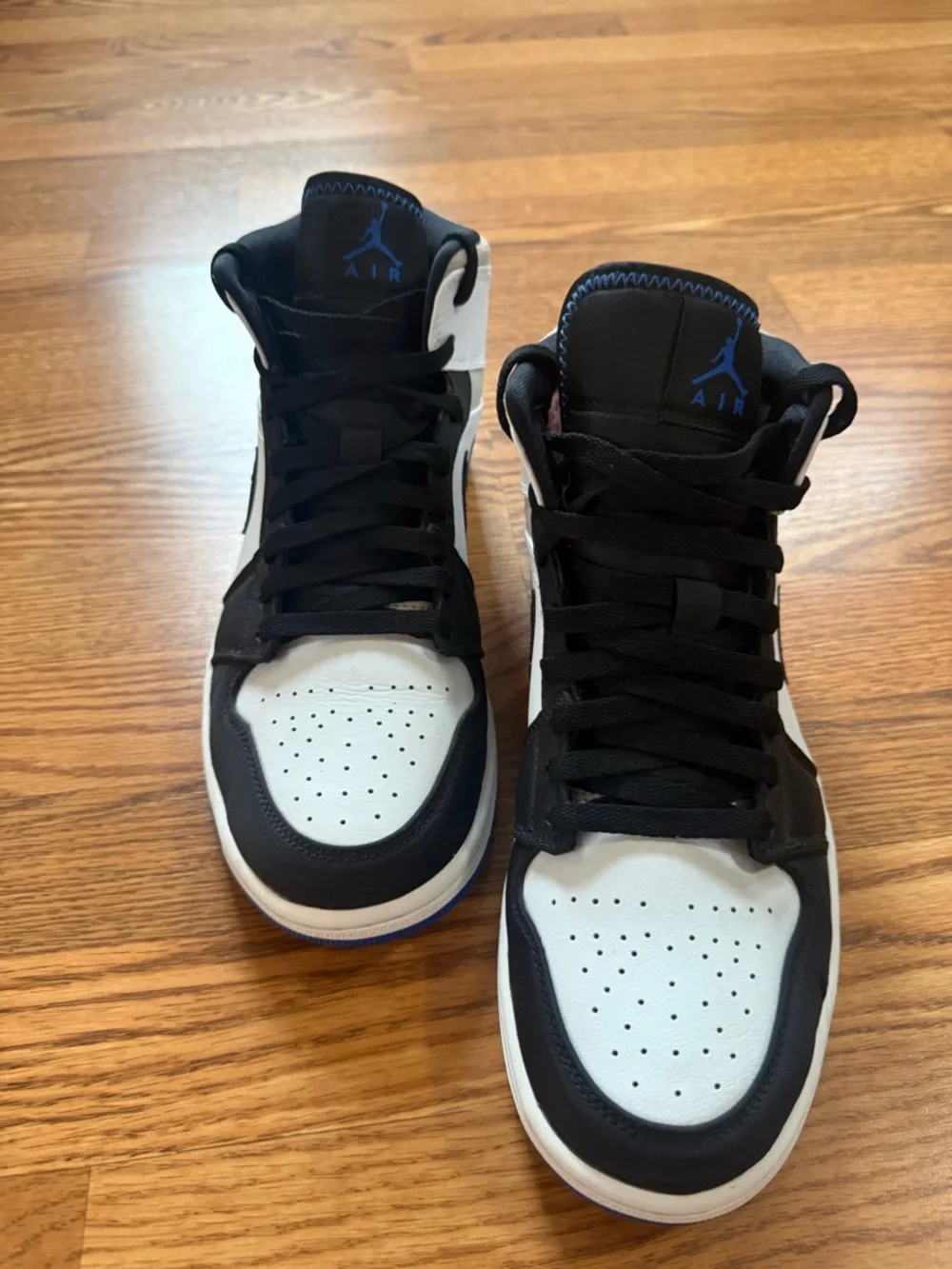 Air Jordan 1 Mid SE White Black Royal Blue Men's Sneakers 10